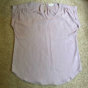 Short Sleeve Pink Rose Lilac Blouse